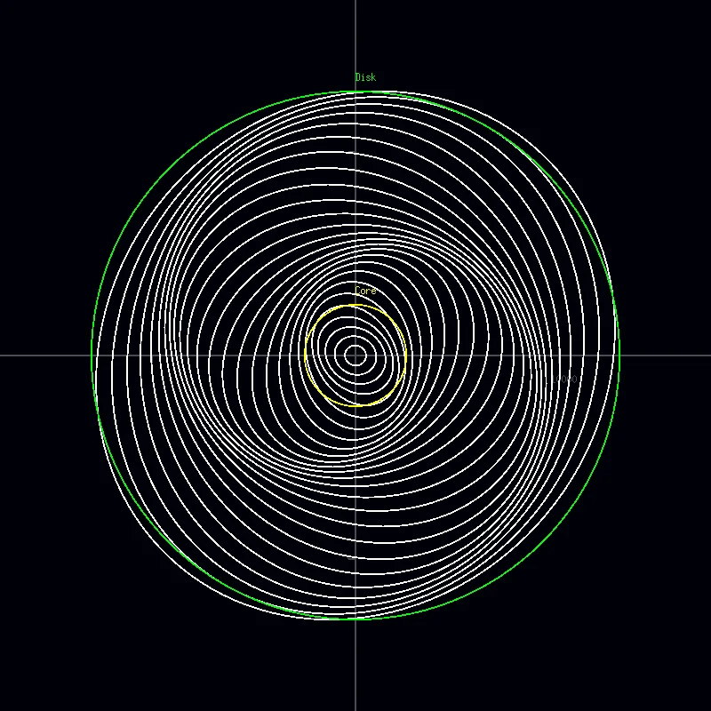 Orbits of a galaxy similar to those predicted by the density wave theory.